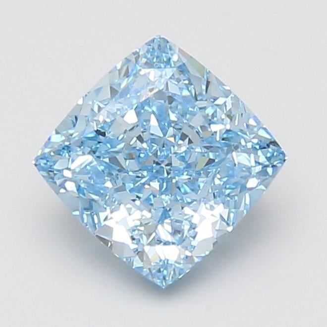 2.10 Ct. Fancy Vivid Blue Cushion Lab Grown Diamond