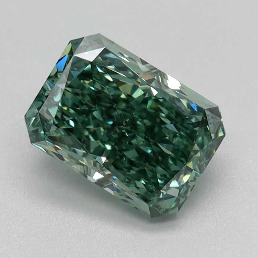 1.42 Ct. Fancy Vivid Green Radiant Lab Grown Diamond