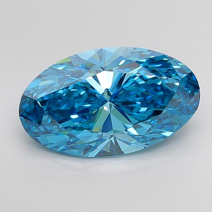 4.35 Ct. Fancy Vivid Blue Oval Lab Grown Diamond