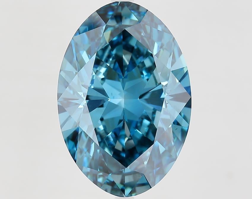 11.25 Ct. Fancy Vivid Blue Oval Lab Grown Diamond