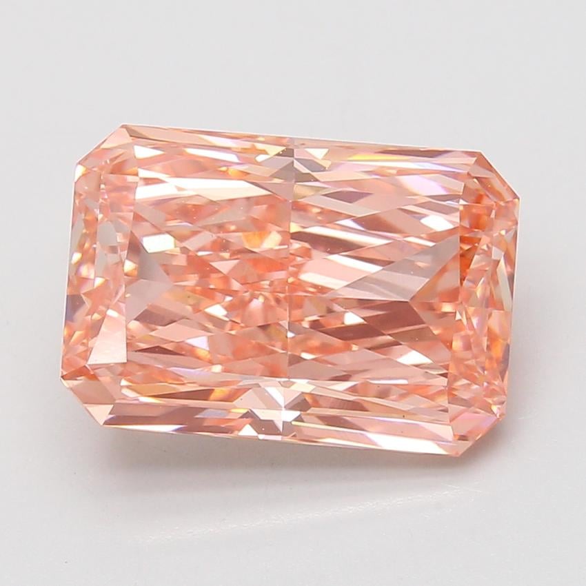 7.11 Ct. Fancy Vivid Pink Radiant Lab Grown Diamond