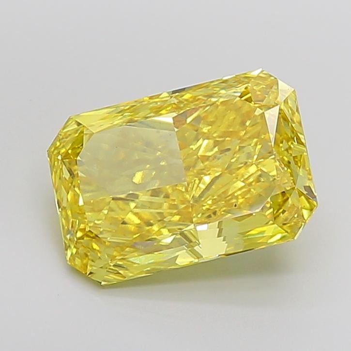 7.47 Ct. Fancy Vivid Yellow Radiant Lab Grown Diamond
