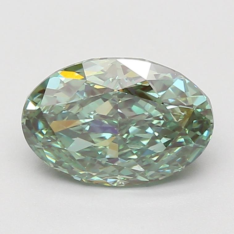 2.82 Ct. Fancy Vivid Green Oval Lab Grown Diamond