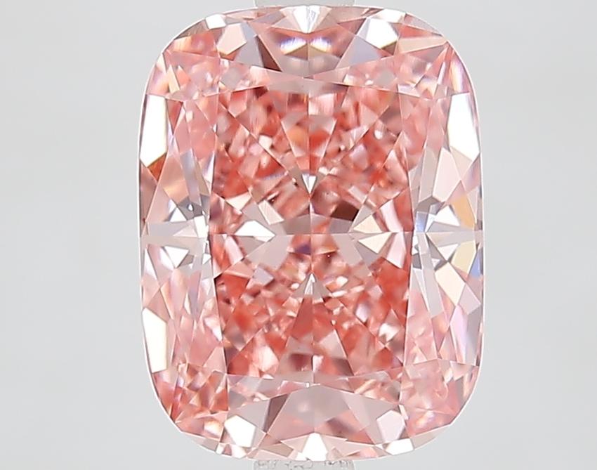 3.10 Ct. Fancy Vivid Pink Cushion Lab Grown Diamond