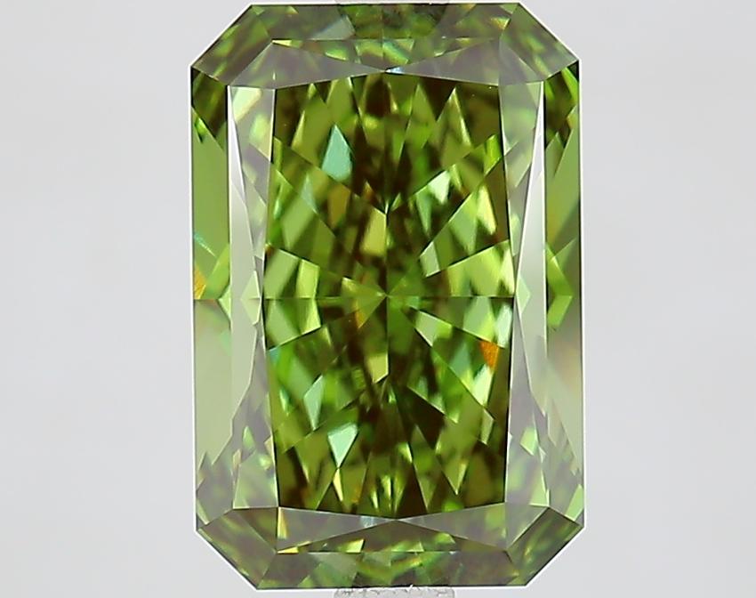 3.58 Ct. Fancy Vivid Green Radiant Lab Grown Diamond