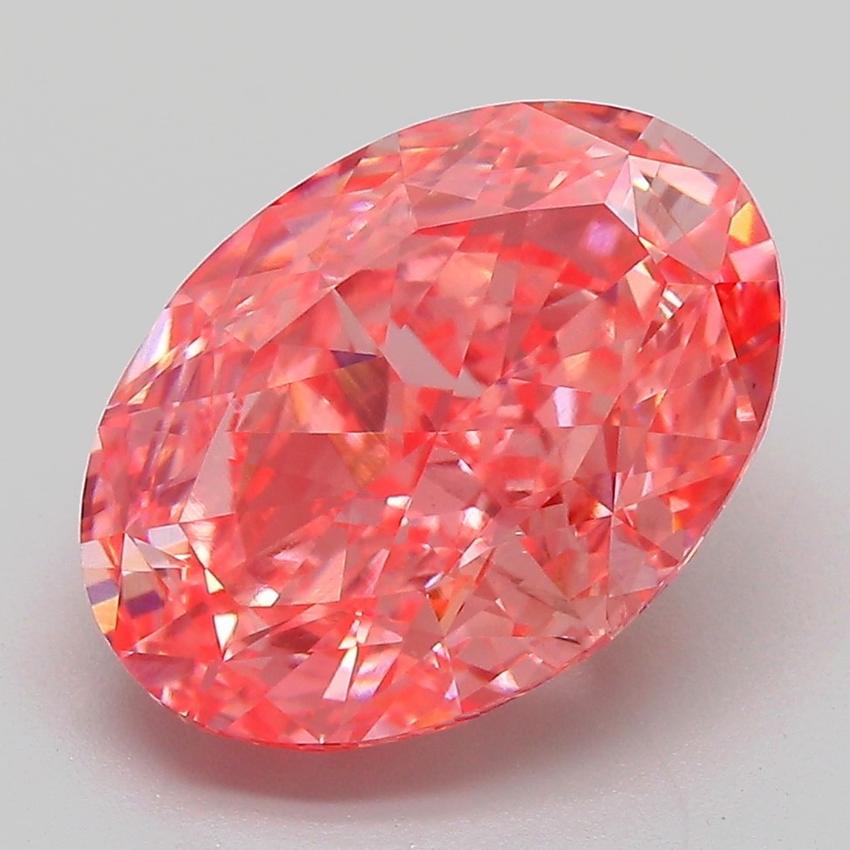 5.38 Ct. Fancy Vivid Pink Oval Lab Grown Diamond