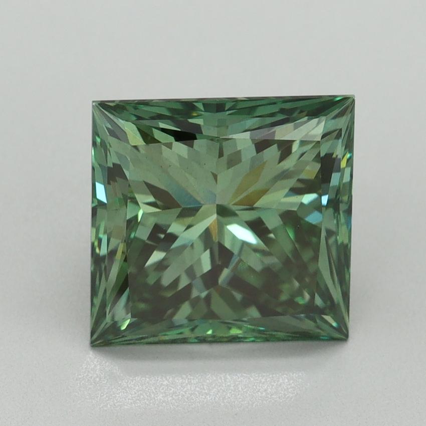 4.10 Ct. Fancy Vivid Green Princess Lab Grown Diamond