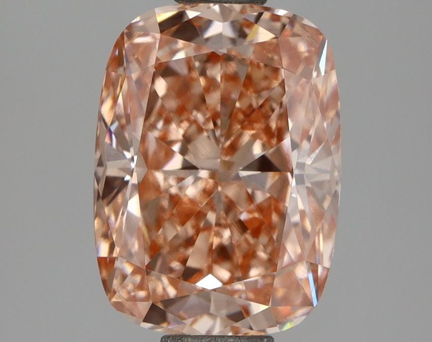 2.14 Ct. Fancy Intense Orangy Pink Cushion Lab Grown Diamond