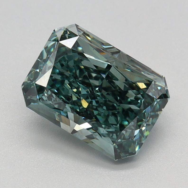 1.32 Ct. Fancy Intense Blue Green Radiant Lab Grown Diamond