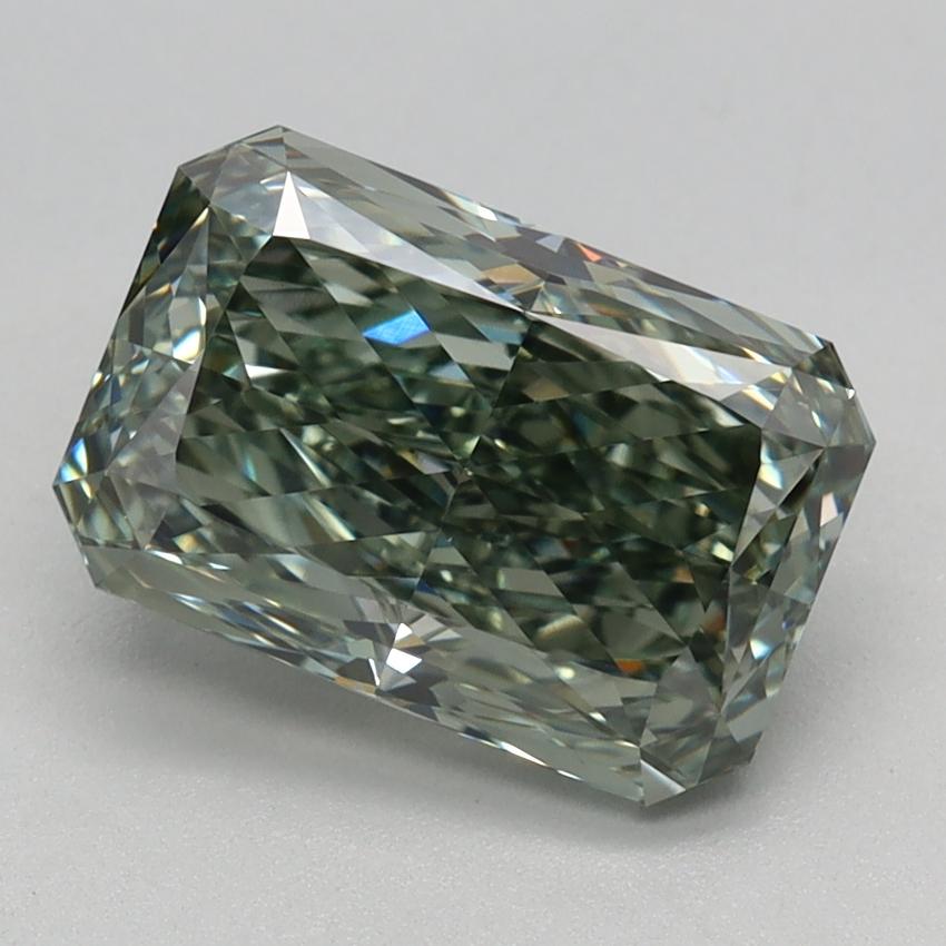 2.26 Ct. Fancy Vivid Green Radiant Lab Grown Diamond