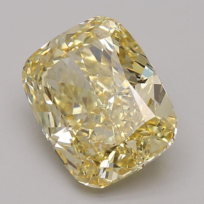 4.11 Ct. Fancy Vivid Yellow Cushion Lab Grown Diamond