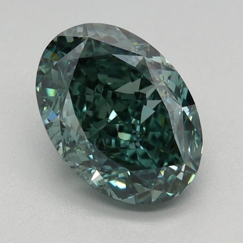 1.52 Ct. Fancy Vivid Green Oval Lab Grown Diamond