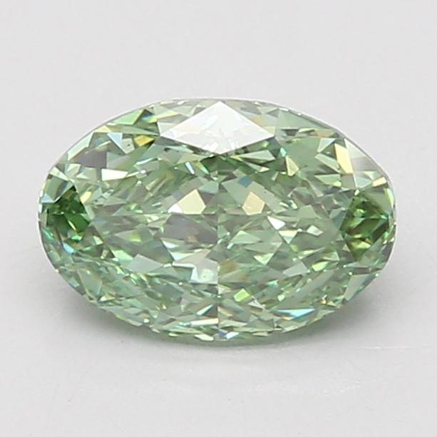 1.55 Ct. Fancy Vivid Green Oval Lab Grown Diamond