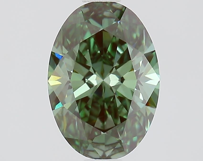 1.14 Ct. Fancy Vivid Green Oval Lab Grown Diamond