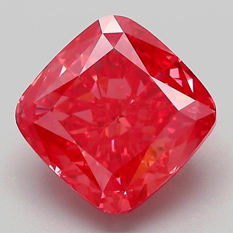 3.04 Ct. Fancy Vivid Pink Cushion Lab Grown Diamond