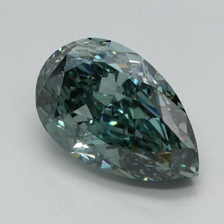 2.06 Ct. Fancy Vivid Green Pear Lab Grown Diamond