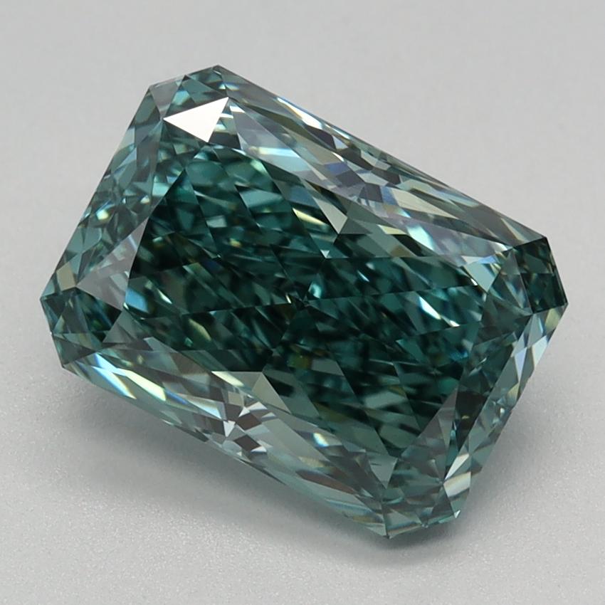 2.18 Ct. Fancy Vivid Green Radiant Lab Grown Diamond