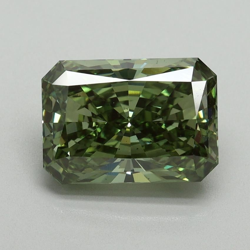 3.11 Ct. Fancy Vivid Green Radiant Lab Grown Diamond