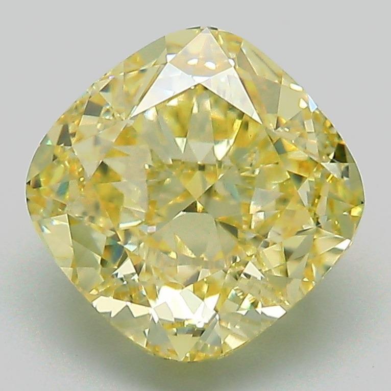3.14 Ct. Fancy Intense Yellow Cushion Lab Grown Diamond