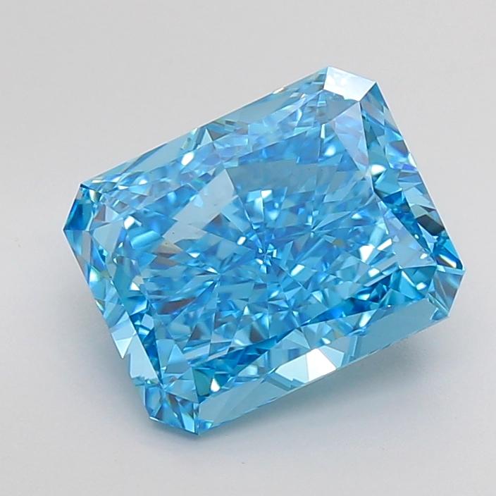 5.65 Ct. Fancy Vivid Blue Radiant Lab Grown Diamond