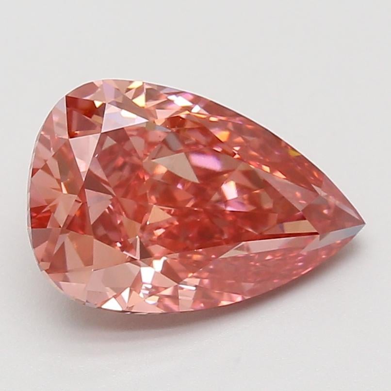3.76 Ct. Fancy Vivid Brownish Pink Pear Lab Grown Diamond
