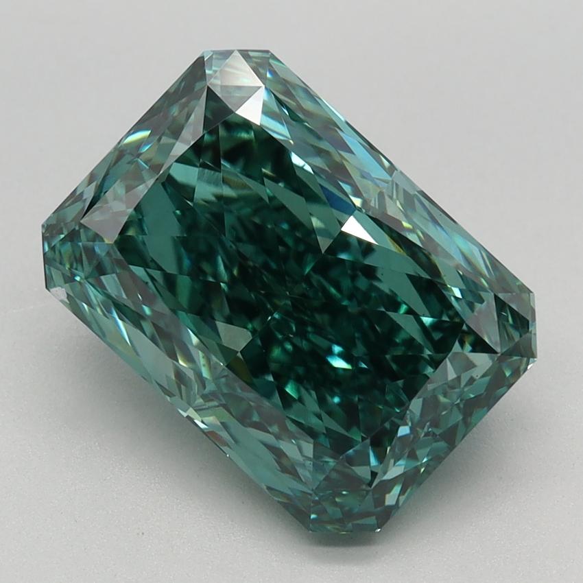 4.03 Ct. Fancy Vivid Green Radiant Lab Grown Diamond