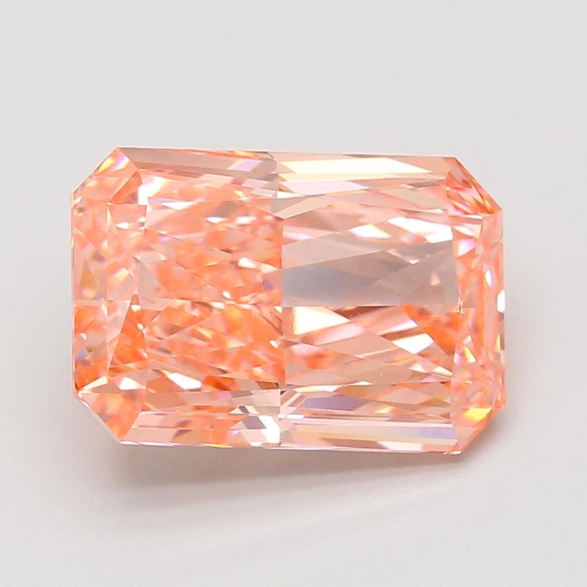 7.07 Ct. Fancy Vivid Pink Radiant Lab Grown Diamond