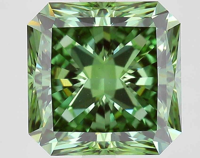 4.00 Ct. Fancy Vivid Green Radiant Lab Grown Diamond