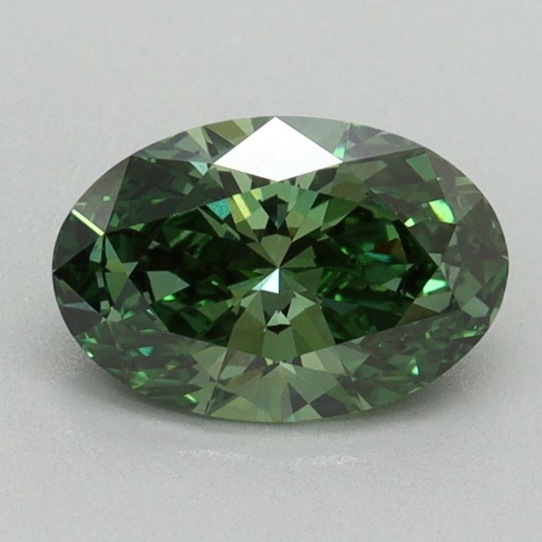 1.07 Ct. Fancy Vivid Green Oval Lab Grown Diamond