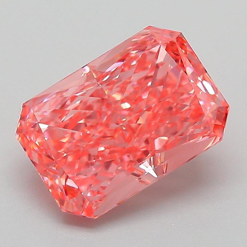 3.04 Ct. Fancy Vivid Pink Radiant Lab Grown Diamond