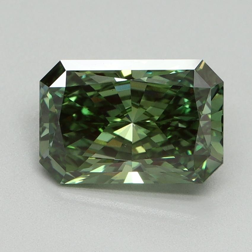 2.01 Ct. Fancy Vivid Green Radiant Lab Grown Diamond