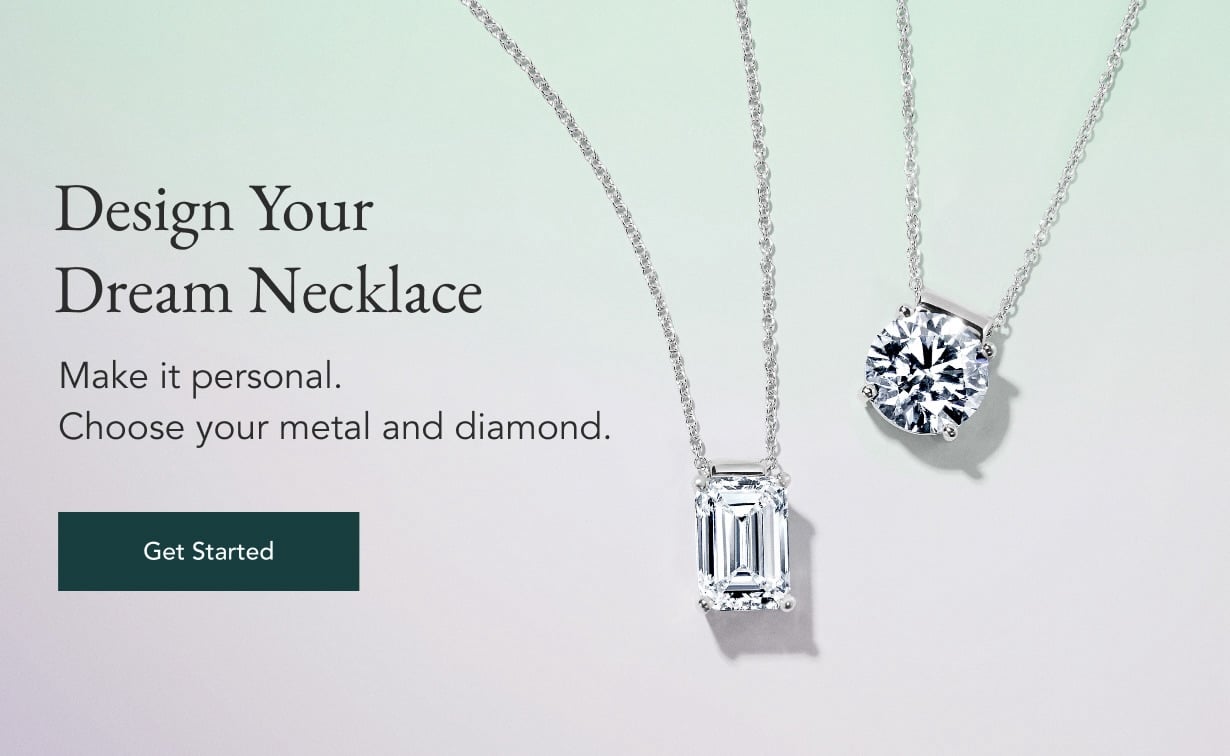 Three diamond solitaire necklaces.