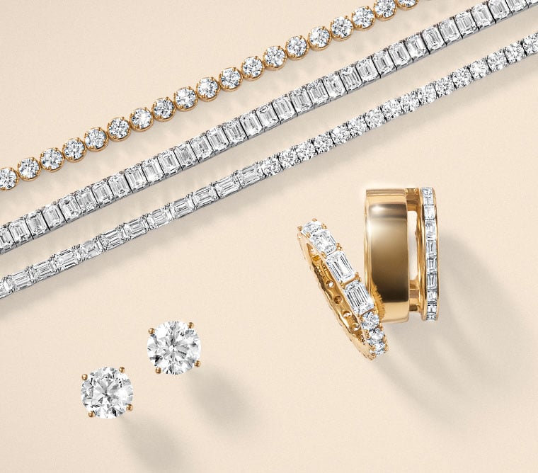 Assortment of gold, diamond fine jewelry.