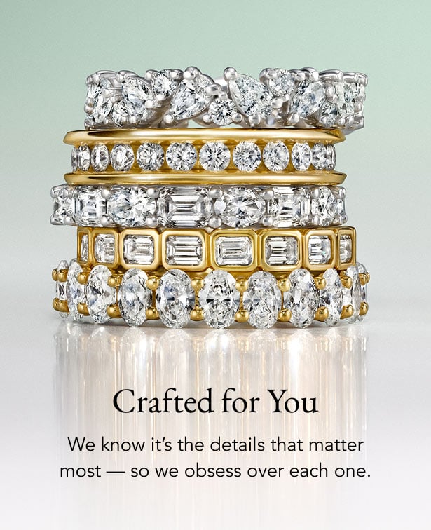 Stacked diamond wedding rings