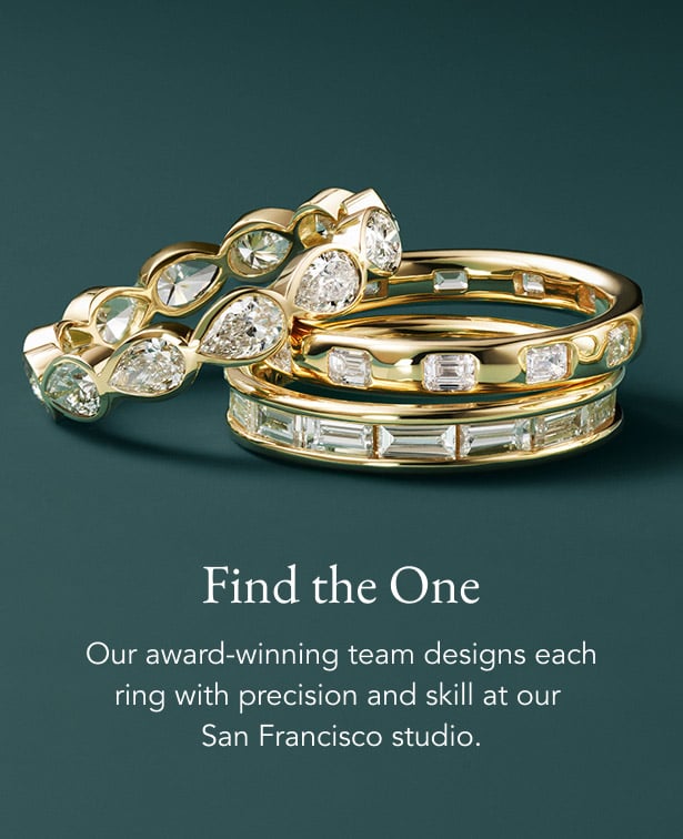 Assortment of yellow gold and silver diamond wedding rings