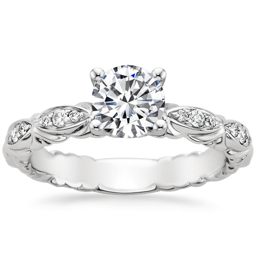 18K White Gold Paloma Diamond Ring, top view