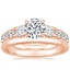 14K Rose Gold Tapered Sienna Diamond Ring with 2mm Comfort Fit Wedding Ring