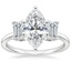 18K White Gold Luxe Rhiannon Three Stone Diamond Ring (3/4 ct. tw.), smalltop view