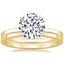 18K Yellow Gold Melinda Ring with Petite Quattro Wedding Ring
