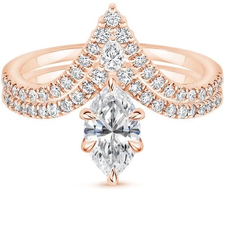 14K Rose Gold Nouveau Diamond Bridal Set