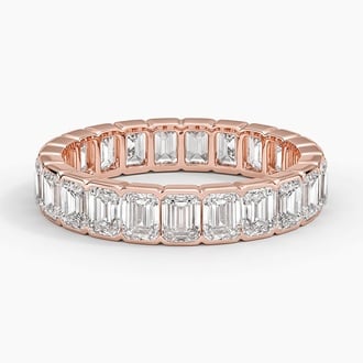 Emerald Cut Eternity Lab Diamond Semi-Bezel Ring (3 ct. tw.) in 14K Rose Gold