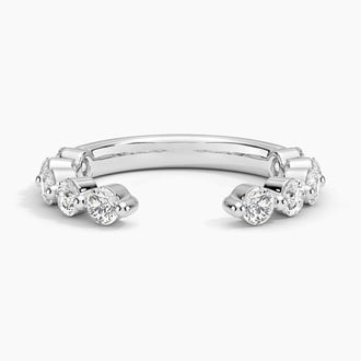 Monaco Diamond Open Ring in 18K White Gold