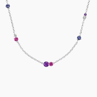 Purple Gemstone Tonal Necklace