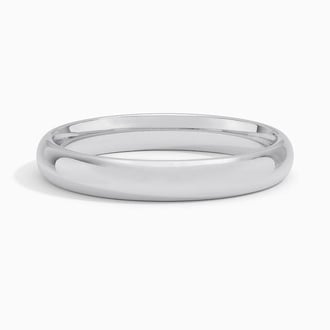 3mm Slim Profile Wedding Ring in Platinum