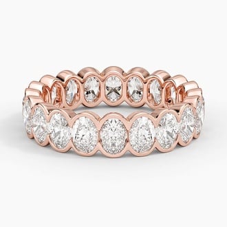 Oval Eternity Lab Diamond Semi-Bezel Ring (3 ct. tw.) in 14K Rose Gold