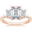 14K Rose Gold Luxe Rhiannon Three Stone Diamond Ring (3/4 ct. tw.), smalltop view