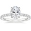 18K White Gold Amelie Three-Quarter Coverage Diamond Ring, smalltop view