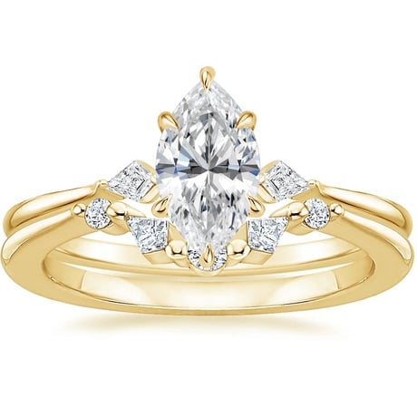 18K Yellow Gold Cometa Diamond Bridal Set