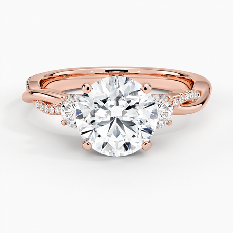 14K Rose Gold Petite Twisted Vine Three Stone Diamond Ring (2/5 ct. tw.)