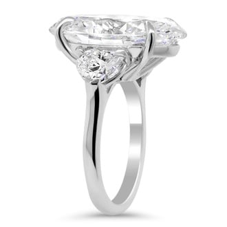 Custom Oval Three Stone Diamond Ring